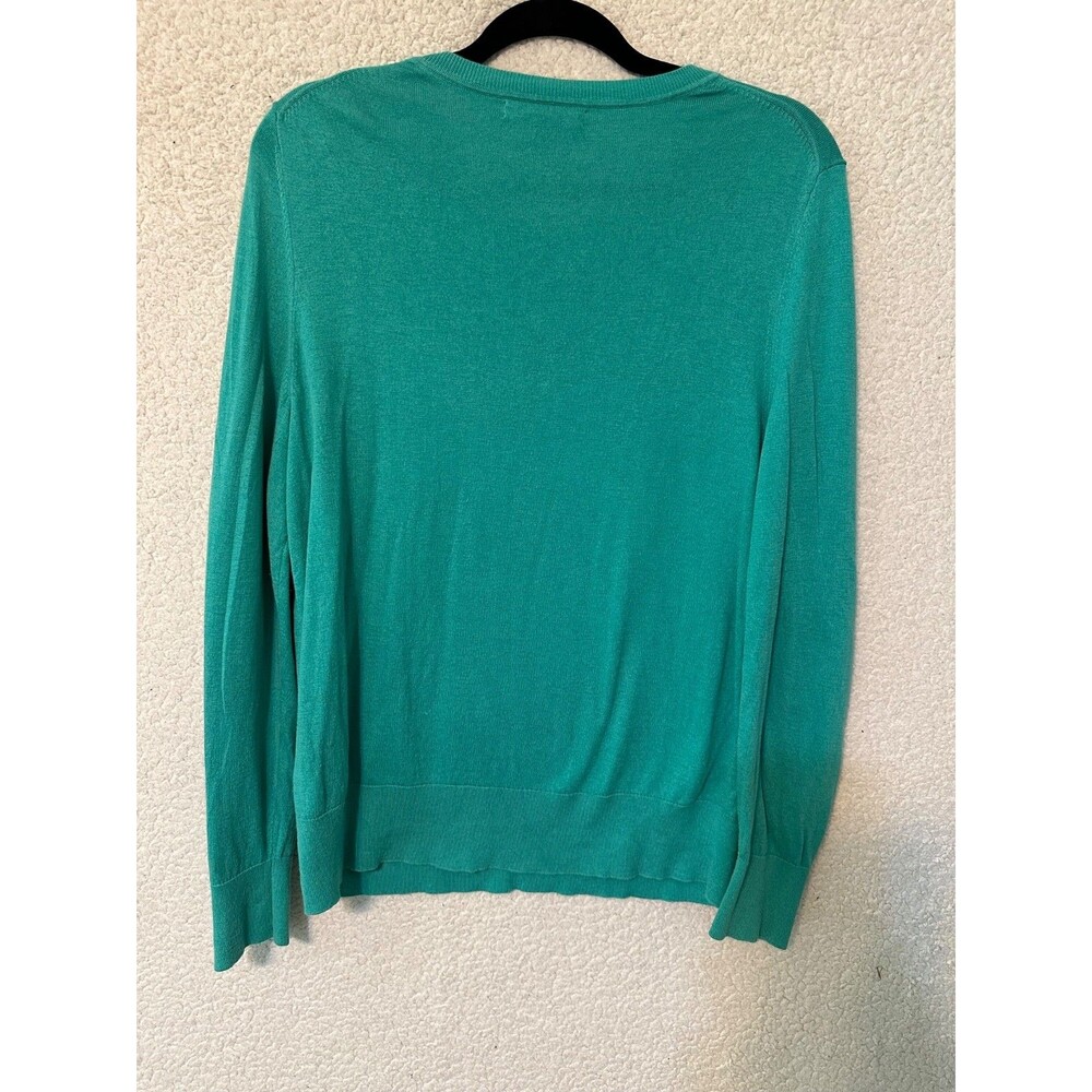 Banana Republic Sweater Womens XL Green Bon Voyage Silk Cotton Crew Neck - Picture 7 of 10